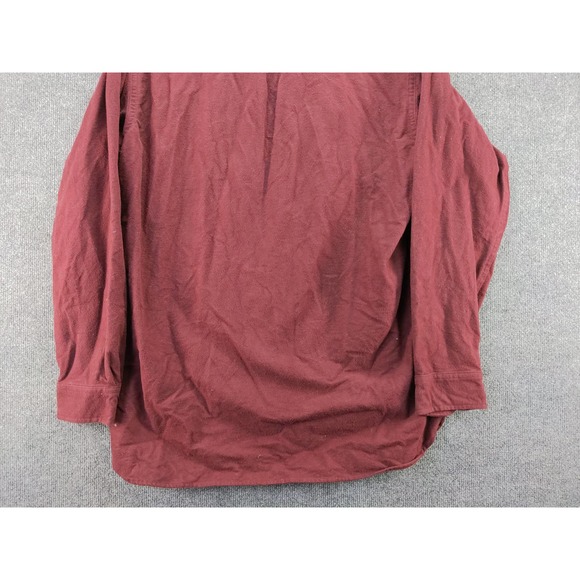 Mens L.L. Bean Chamois Button Up Long Sleeve Shirt SZ L Tall Red 2 Front Pockets - Picture 6 of 10